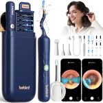 Bebird Earsight Plus Ear Wax Removal Tool Camera, Ear Cleaner with Flexible Wireless Ear Camera Otoscope, Painless Visual Ear Pick Tweezers Wax Remover, Portable Ear Cleaning Kit for Adults/Kids, Blue