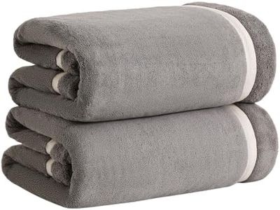NALIVO Extra Large Bath Sheets 40x80 Inches,Luxury Bath Towel,Super Soft & Absorbent,Oversized Microfiber Shower Towels for Bathroom,Yoga,SPA,Pool（Dark Grey 2Piece）