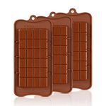 Break Apart Chocolate Moulds Silicone Candy Molds, 3 PCS Chocolate Molds Non-Stick Reusable DIY Baking Molds Candy Protein & Energy Bar Molds