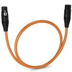 LyxPro 1.5 Feet XLR Microphone Cable Balanced Male to Female 3 Pin Mic Cord for Powered Speakers Audio Interface Professional Pro Audio Performance and Recording Devices - Orange