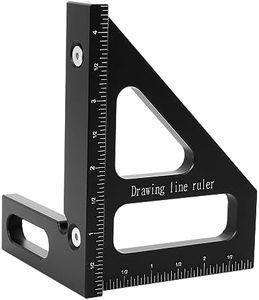 KETIPED Imperial 3D Multi-Angle Measuring Ruler,45/90 Degree Aluminum Alloy Woodworking Square Protractor, Miter Triangle Ruler High Precision Layout Measuring Tool for Engineer Carpenter,003BK