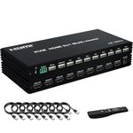 RIJER 8 Port Manual Smart VGA USB KVM Switch PC Computer Selector 1 KM Combo Controls 8 Hosts with Extension Switcher and original Cable