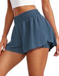 CRZ YOGA Women's 2 in 1 Flowy Running Shorts High Waisted Quick Dry Sport Gym Biker Shorts Athletic Tennis Skirts with Pockets Stelindigo 8