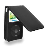 iPod Classic Flip Case with Removable Belt Clip for 80/120/160 GB (Faux Leather) -*Newly Improved Version*