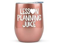 Teacher Gifts for Women - Lesson Planning Juice Funny Tumbler/Mug with Lid for Wine, Coffee - Unique Funny Gifts for Teachers Appreciation Week, Virtual Teaching, Cute, Mom, Valentines Day…