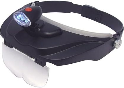 Carson Pro Series MagniVisor Deluxe Head-Worn LED Lighted Magnifier with 4 Different Lenses (1.5x, 2x, 2.5x, 3x) (CP-60)