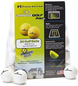 AG AlmostGolf Balls - Limited Flight Practice Golf Balls - (24 Pack, White) - Almost Golf Balls Foam Golf Training Aids for Indoor Or Yard Practice - Includes 24 AlmostGolf Balls w/ 5 Liberty Tees