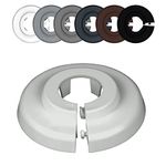 FUX 10 Pieces Radiator Pipe Covers for Pipe diameters 12mm-35mm; Heating Floor Pipe Collars Rings White, Black, Grey, Brown (15mm, Light Grey 7035)