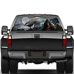 WILDLAVIE Truck Rear Window Vinyl Sticker Grim Reaper 3D Graphic Perforated Decal Wrap Halloween Decoration Size 66" x 20" Fit Most Pickup Trucks SUV