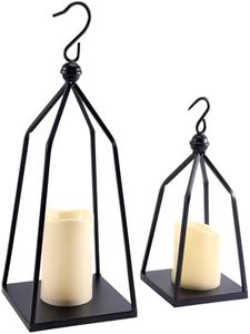 PHOSPHOR Outdoor Decorative Lanterns for Porch Decorative Candle Holder Set of 2 Pcs Farmhouse Decor Candle Holder for Living Room Home Table Decor