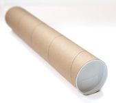 Packhorse Supply 2-pack Kraft Mailing Tubes with Caps | 3-inch x 18-inch Usable (19" total length) | Heavy-Duty Cardboard Poster Tubes for Shipping and Storage of Documents and Art