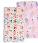 Baby Cot Bed Fitted Sheets 120 x 60 100% Cotton - Hypoallergenic Toddler Bed Sheet Fully Elasticated Skirt Breathable Easy Care - Junior Bed sheets Pack of 2
