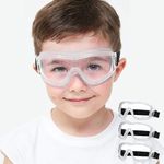 COMLZD kids safety glasses, goggles, safety protection, windproof, anti-droplet, impact-resistant ballistic lenses (White Three Suit)