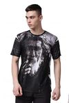 YELLOW TREE Long Hair Beard Old Man Half Sleeves Men Stretchable T-Shirt (HairOldMan-008 -M)