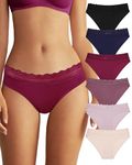 Aijolen Seamless Underwear for Women No Show Lace No Show Bikini Panties S-XL