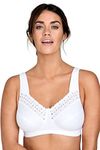 Miss Mary of Sweden Broderie Anglaise Women's Non-Wired Comfort Cotton Bra White 42B