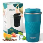 KETIEE Travel Coffee Mug Spill Proof 17oz, Insulated Coffee Mug to Go, Coffee Tumbler, Reusable Coffee Cups with Seal Lid, Vacuum Stainless Steel Coffee Travel Mugs for Hot/Ice Coffee Tea