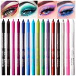 15 Colored Eyeliners Pen Set, ADIMAIS Colour Eyeliner Pencils Pearl Eyeliner Kit Glitter Eye Liners for Women, Eye Shadow Pencil, Lip Liner, Professional Eye Makeup Set with Cosplay Makeup …