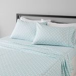 Amazon Basics Lightweight Super Soft Easy Care Microfiber Bed Sheet Set with 14 inches Deep Pockets - Full, Aqua Fern