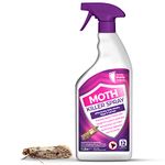 Moth Killer Spray | 1 Litre | Effective Moth Repellent for Carpets, Clothes, Wardrobes & More | Low Odour & Non-Staining Formula | Kills Moths on Contact | Protects Against Infestations | Easy to Use