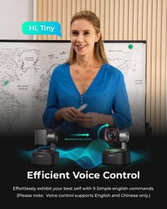 OBSBOT Tiny 2 4K PTZ Webcam – AI Tracking, Voice & Gesture Control, HDR, 60FPS