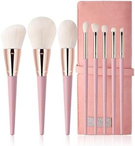 DUcare Makeup Brush set Pink Makeup Brushes with Case 8pcs Premium Synthetic Foundation Powder Eye Shadows Blush Blending Concealers Kabuki Brush