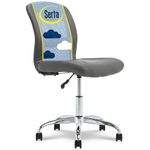Serta Essentials Ergonomic Armless Low-Back Computer Swivel Task Chair, Faux Leather and Mesh, Gray