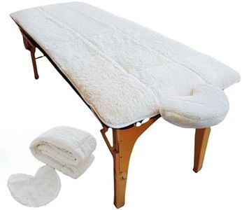 Fleece Massage Tables Cover Set 31"x72", Cozy Quilted Massage Bed Topper, Includes Pad & Face Cradle Cover, Natural, Hypoallergenic, Skin-friendly – Ideal for Spa, Physical Therapy, Home Massage