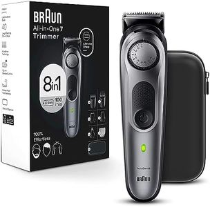 Braun All-in-One Style Kit Series 7 7410, 8-in-1 Trimmer for Men with Beard Trimmer, Body Trimmer for Manscaping, Hair Clippers & More, Braun’s Sharpest Blade, 40 Length Settings, Waterproof