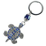 Reiki Crystal Products Evil Eye Keychain, Tortoise Keychain for Keys, Bike Car (Color : Siver & Blue) pack of 1 pc