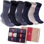 Bambooven Men’s Dress and Trouser Socks – Premium Bamboo, Super Soft, Odor Free and Breathable, Calf Socks, Crew Socks, Luxury Bamboo Fibers (6 Pack)