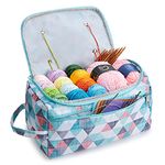 KALIDI Yarn Storage Knitting Bag Yarn Wool Crochet Hook Needles Accessories Organiser Holder Lightweight with Handle Strap