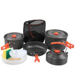 Camping Cookware Set, Camping Cooking Set for 4-5 Lightweight Camping Pot Pan Kettle Set Camping Essentials Camping Gear for Camping, Backpacking, Outdoor Cooking and Picnic