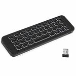 JUSTOP 2.4Ghz Mini Wireless Keyboard Air Mouse With Multimedia Keys LED Backlit for HTPC PC Android TV Box Smart TV Phone Mac Linux Windows OS (Black Pro)