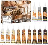 Wood Repair Kit, 12 Colour Wood Fillers, Furniture Repair Kit, Repair Scratch, Cracks, Stains, Discoloration for Wood Furniture, Door, Cabinet, Floor, Table Surface Wood Touch up Filler Wood Paint