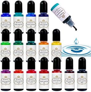 YRYM HT Candle Dye - 16 Popular Vibrant Colors Candle Making Liquid Oil-Based Dye for Candle Wax - Candle Color Wax Dye for Soy Candle Making, Safe and Natural （16 Bottle）