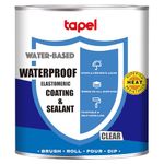 Tapel Liquid Rubber Waterproof Sealant - Clear 1L - Invisible Waterproof Agent Transparent Repairing Leak Waterproof Adhesive - Indoor & Outdoor Waterproof Coating - 1KG