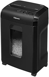 Fellowes Paper Shredder for Home Office Use - 10 Sheet Micro Cut Shredder for Home and Office Use - Deskside Shredder with 19 Litre Pull-Out Bin - Powershred 10M - Superior Security P5 - Black