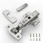 Furniware 20 pcs Soft Close Cabinet Hinge,4D Adjustment(Depth, Side,Height and Closing Speed) Full Overlay Hinges Nickel Plated,Euro and Fixing Screws