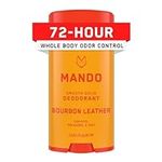 Mando Whole Body Deodorant For Men - Smooth Solid Stick - 72 Hour Odor Control - Aluminum Free, Baking Soda Free, Skin Safe - 2.6 Ounce (Bourbon Leather)