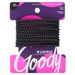 Goody Slide Proof Stayput Black Hair Elastics, 4 mm, 10 Count by Goody Slide Proof