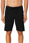 O'NEILL Men's Water Resistant Hyperfreak Stretch Swim Boardshorts, 20 Inch Outseam (Black/Solid, 30)