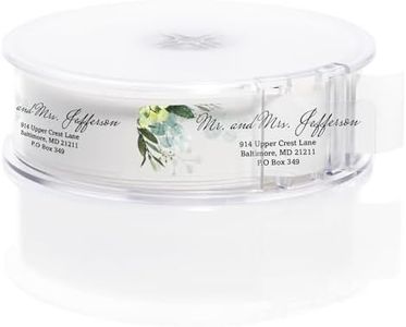 Clear Floral Greenery Rolled Address Labels / 500 Personalized Return Address Labels/Custom Address Stickers in Elegant Plastic Dispenser