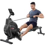 Dripex Magnetic Rowing Machine for Home Use Rower Machine for Home Gym & Cardio Training Rower with Aluminum Slide Rail, 16 Adjustable Resistance & LCD Monitor