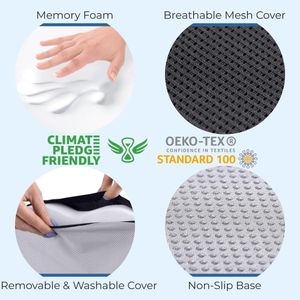 5 Stars United Ergonomic Seat Cushion – Memory Foam Support