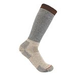 Carhartt Men's Heavyweight Wool Blend Boot Sock, Heather Grey Cream, Large