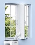 KGOGO Air Conditioner Window Kit, Portable Anti-Mosquito Waterproof Wind Resistant No Drilling Window Kit with Zip and Adhesive Fastener for Tumble Dryer and Hot Air Stop, 400cm/158 Inch