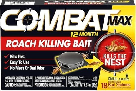 Combat Max 12 Month Roach Killing Bait, Small Roach Bait Station, Child-Resistant, 18 Count