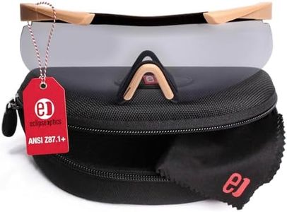 Eclipse Optics Shooting Glasses - ANSI Z87.1+ Anti-Fog and Scratch Resistant Safety Glasses with UV Protection - Khaki