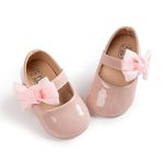 Sonsage Infant Baby Girls Bowknot Mary Jane Toddler PU Leather Soft Sole Princess Wedding Dress First Walking Flats Prewalker Newborn Ballet Shoes